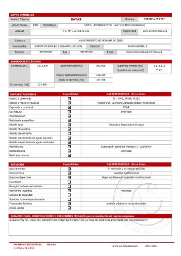 DATOS GENERALES Nombre PolÃ­gono Municipio MIRANDA DE ...