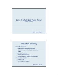 FULL CIRCLE SPIRITUAL CARE Presenters for Today