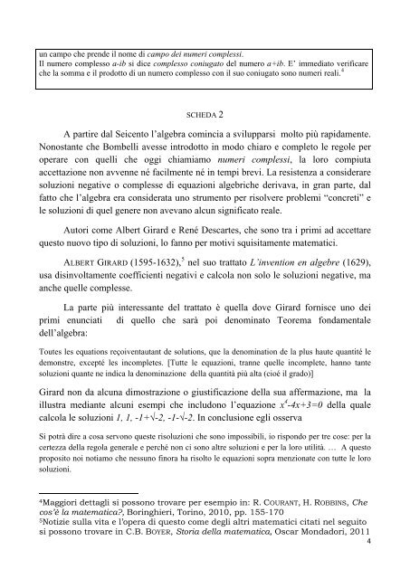 Gli sviluppi dell'algebra nel Settecento e l'emergere dei numeri ...