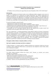 Evaluation de la douleur du patient non communicant - CNRD