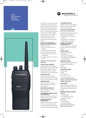 GP328 PROFESSIONAL PORTABLE 2-WAY RADIO - Radio Waves