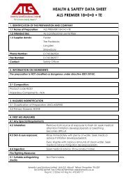 HEALTH & SAFETY DATA SHEET ALS PREMIER 18+0+ ... - Pitchcare