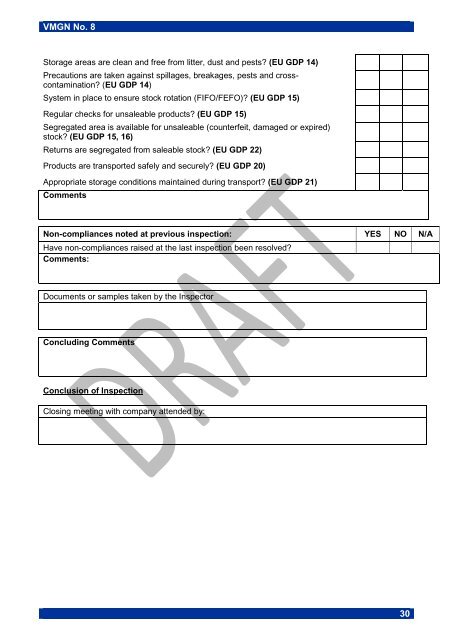 TABLE OF CONTENTS - Veterinary Medicines Directorate - Defra