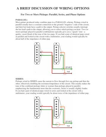 A BRIEF DISCUSSION OF WIRING OPTIONS - Deaf Eddie