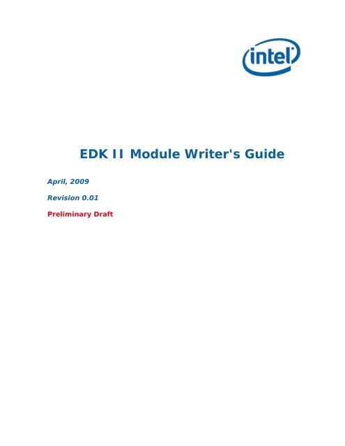 EDK II Module Writer's Guide - Intel