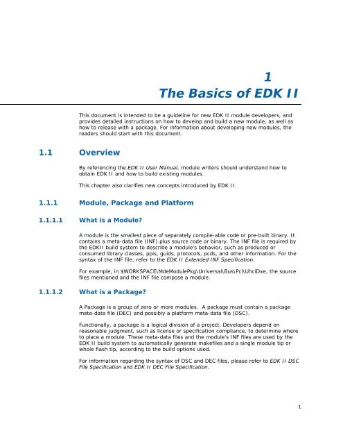 EDK II Module Writer's Guide - Intel