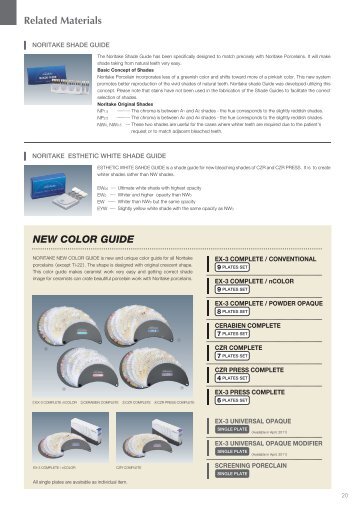Related Materials NEW COLOR GUIDE - noritake dental materials