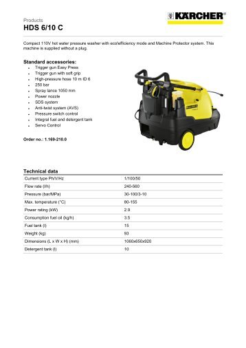 Karcher Pressure Washers HDS 6/10 C - Saracen Distribution