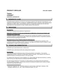 PRODUCT CIRCULAR Tablets COZAAR® (losartan potassium) - OBS