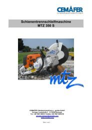 Schienentrennschleifmaschine MTZ 350 S - Cemafer GmbH