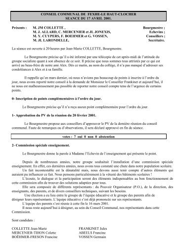 Compte-rendu du Conseil (pdf) - Fexhe-le-Haut-Clocher