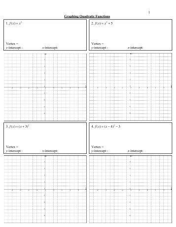 3 Graphing Quadratic Functions Worksheet