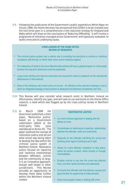 Review of the Criminal Justice System in Northern Ireland - CAIN