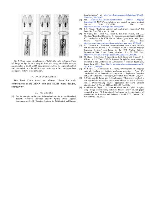 Multi-Energy X-ray Imaging with Linear CZT Pixel ... - NOVA R & D, Inc.