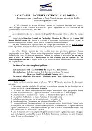 avis d'appel d'offres national nÂ° 05/ dm/2013 - La Poste Tunisienne