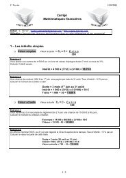 CorrigÃ© MathÃ©matiques financiÃ¨res 1 â Les intÃ©rÃªts simples - cterrier