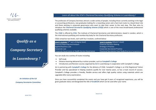 Qualify as a Company Secretary in Luxembourg ? - lifelong-learning.lu