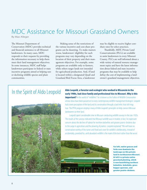 Summer 2007: Volume 28, Number 3 - Missouri Prairie Foundation
