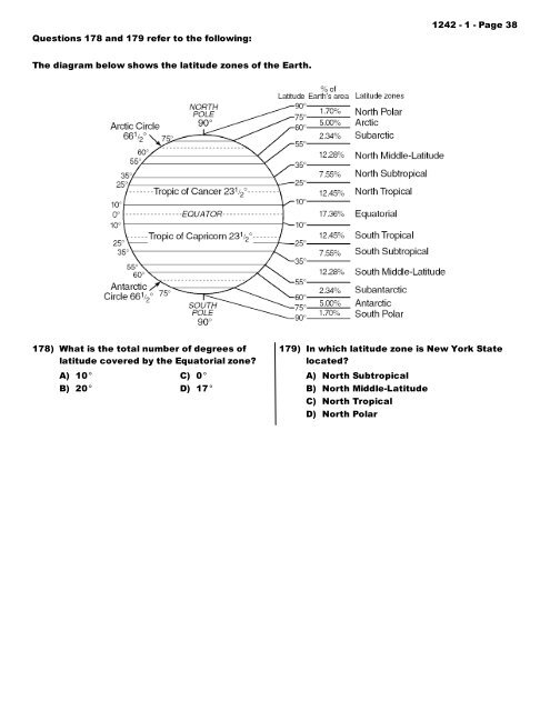 205 questions - Earth Science Regents Review