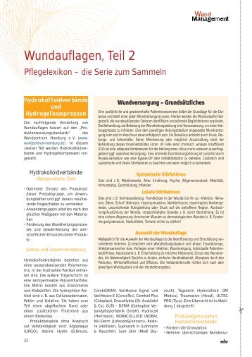 Wundauflagen, Teil 2 - Werner Sellmer