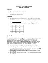 CSCE 5683 â Digital Image Processing Final Exam â Spring 2009 ...