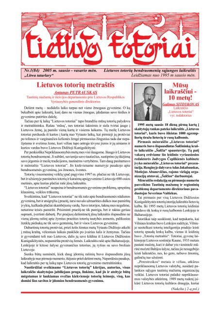 Lietuvos totoriai Nr. 84 - TautiniÅ³ bendrijÅ³ namai