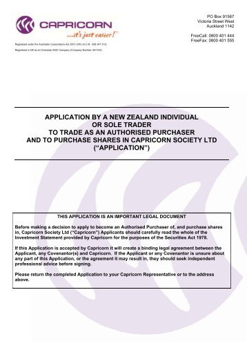 New Zealand Sole Trader - Application to Trade as an Authorised ...