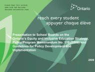 Ontario's Equity and Inclusive Education Strategy