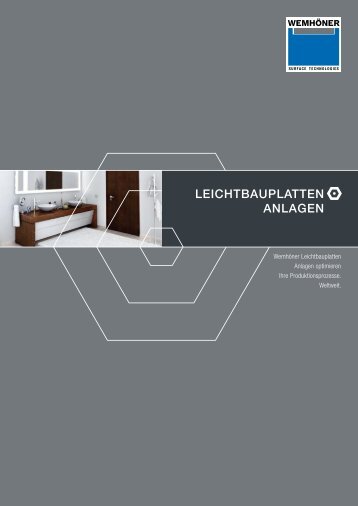 LEICHTBAUPLATTEN ANLAGEN - Wemhöner Surface Technologies