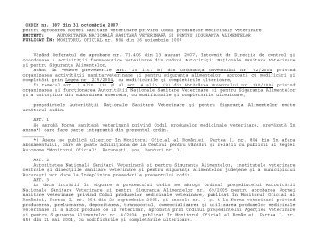 Ordin 187/2007 Codul produselor medicinale veterinare - ansvsa