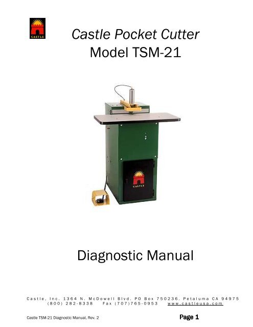 Castle Pocket Cutter Model TSM-21 Diagnostic Manual - Castle Inc.