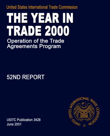 The Year in Trade 2000 Operation of the Trade Agreements ... - USITC