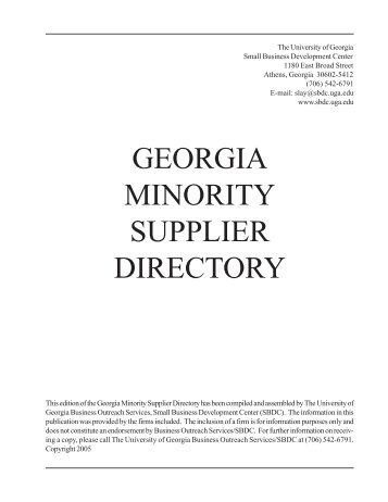 georgia minority supplier directory - Georgia Small Business ...