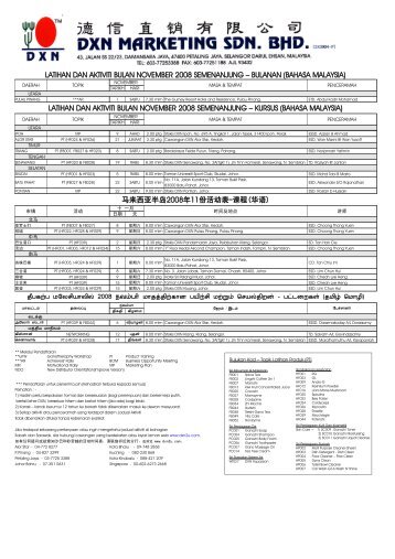 Jadual Aktiviti bagi Mingguan dan Bulanan November & Disember ...