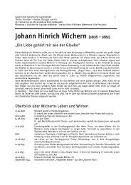 Workshop 1 - Vorbilder im Glauben - Johann Hinrich Wichern - SELK