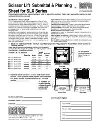 Scissor Lift Submittal & Planning Sheet for SLX Series - Draper, Inc.