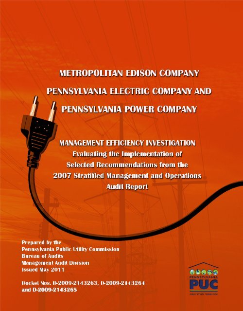 METROPOLITAN EDISON COMPANY - Pennsylvania Public Utility ...