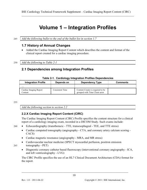 IHE Cardiology Technical Framework Supplement Cardiac Imaging ...