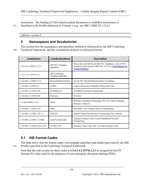 IHE Cardiology Technical Framework Supplement Cardiac Imaging ...