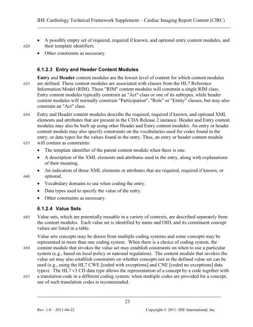 IHE Cardiology Technical Framework Supplement Cardiac Imaging ...