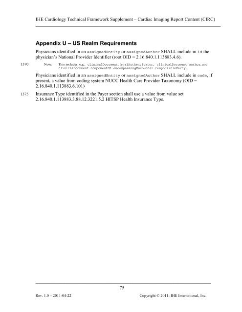 IHE Cardiology Technical Framework Supplement Cardiac Imaging ...