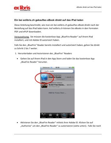 Ein bei exlibris.ch gekauftes ebook direkt auf das ipad laden Diese ...