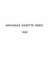 arkansas gazette index 1988 - Library - Arkansas Tech University