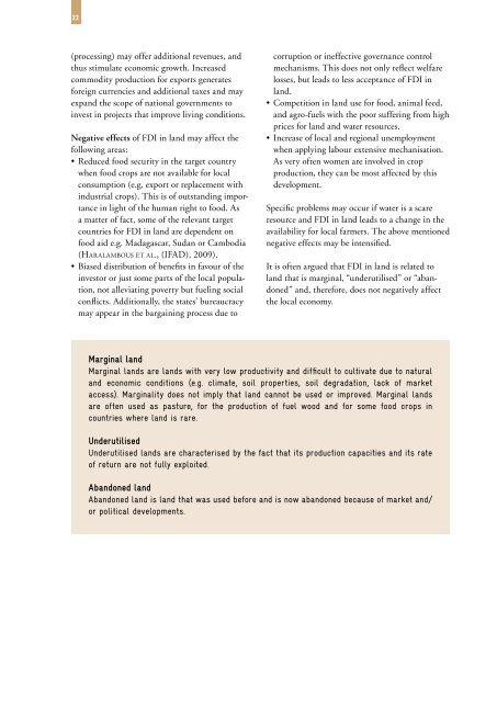 Foreign Direct Investment (FDI) in Land in developing countries