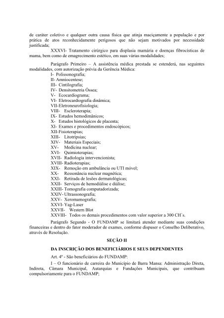 Aprova o Regimento Interno do FUNDAMP - Prefeitura Municipal de ...