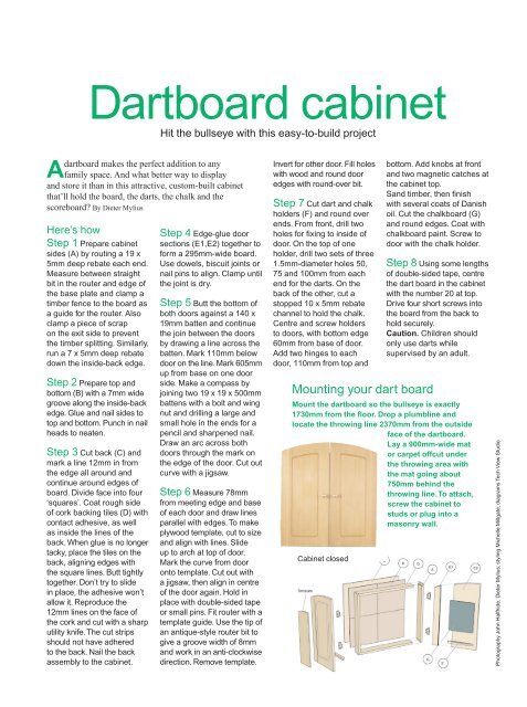 Dartboard Cabinet Drill Bits Plus