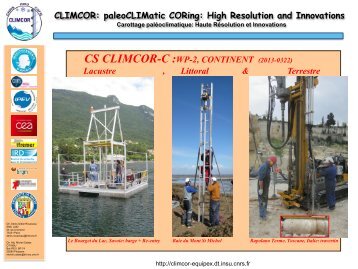 CLIMCOR: paleoCLIMatic CORing: High Resolution and ... - CNRS