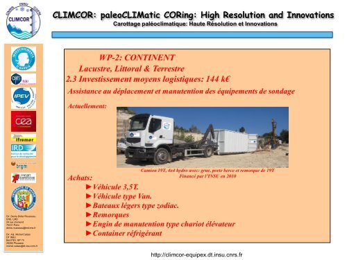 CLIMCOR: paleoCLIMatic CORing: High Resolution and ... - CNRS