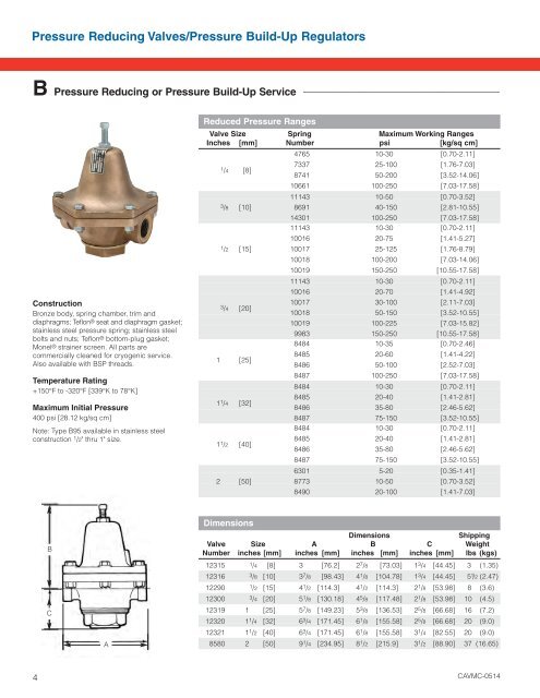 Cryogenic Controls PDF (CAVMC-0514 - Cash Valve