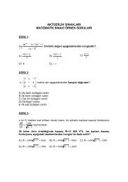 2011 Yılı I. Seviye Sınavları-Matematik Sınavı Örnek Soruları